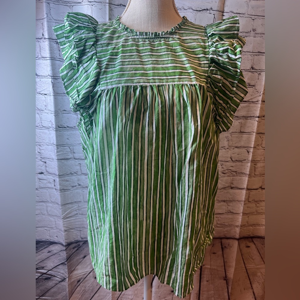 Blouse Loft green and white size XL